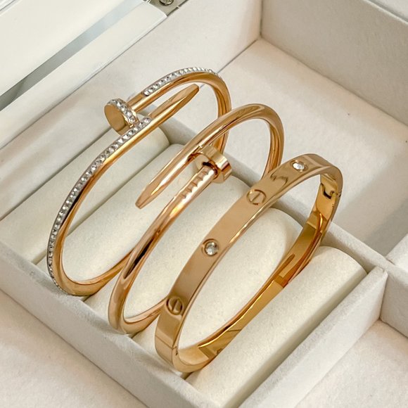 Rose Gold Bangle Bracelet For Girls and Women - Picture 4 of 13